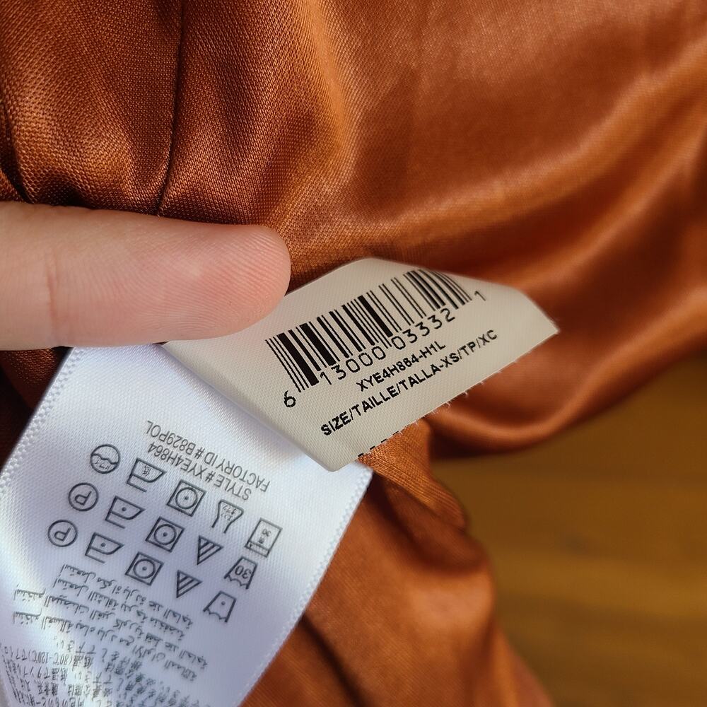 BCBGeneration Tuxedo Blazer Rust Open Front Blazer Jacket XS Long Sleeve - Picture 6 of 8